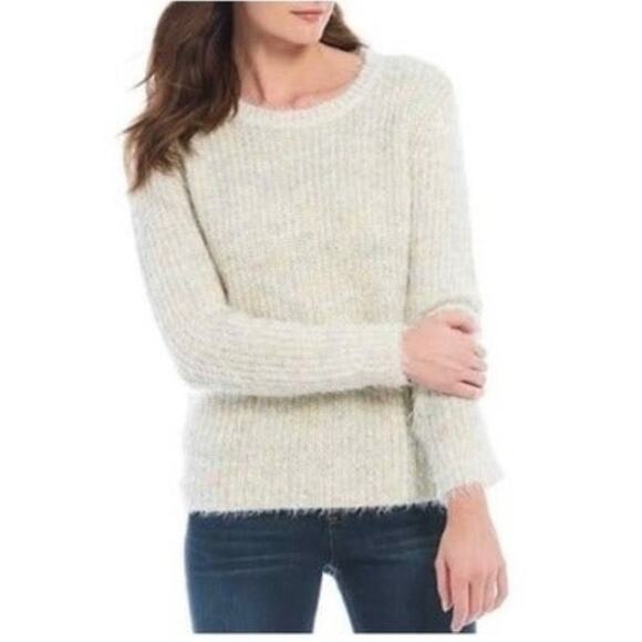 Westbound Crew Neck Pullover Cozy Knit Sprinkle Sweater Cream Women's Size PL - Picture 1 of 6